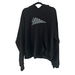 YoungLA 510 Men’s Wavy Hoodies  100% cotton Black Hoodie Sweater White Logo